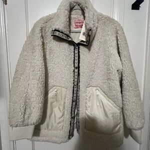 Levi's Women's Off-White Teddy Jacket Small NWT